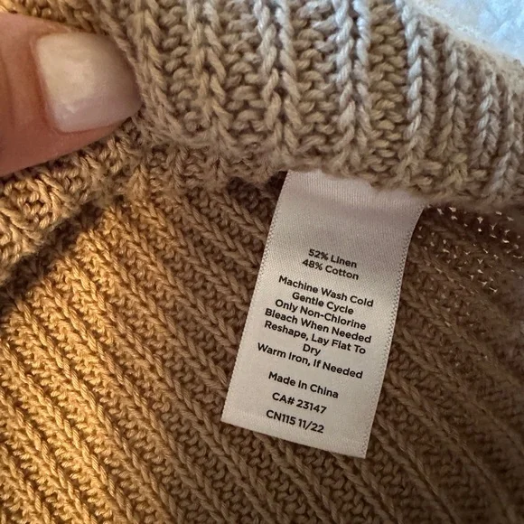 J Jill’s Haven - Linen/Cotton pullover hoodie sweater chic - Picture 3 of 5